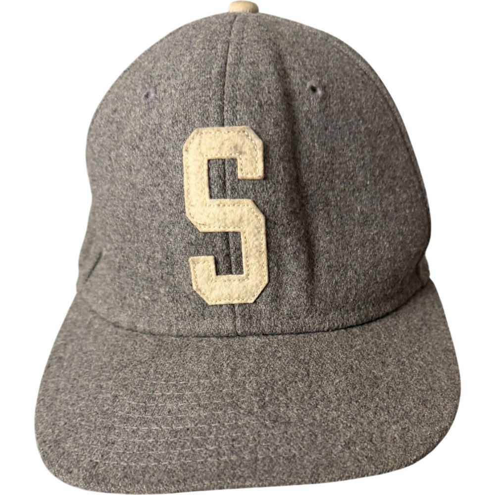Stüssy Gray Wool Snapback Varsity S Logo Vintage Cap Y2K‎